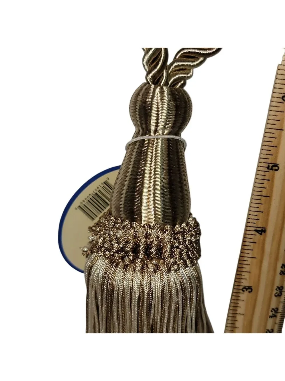 NEW Rope And Tassel Tie Backs For Window Curtains Drapes Set Of 2 Gold Ivory